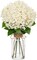 Artificial Hydrangea Flowers in Glass Vase with Faux Water, 13.8" Fake Cream Hydrangeas Arrangement Centerpiece for Home Café Kitchen Bathroom Decoration